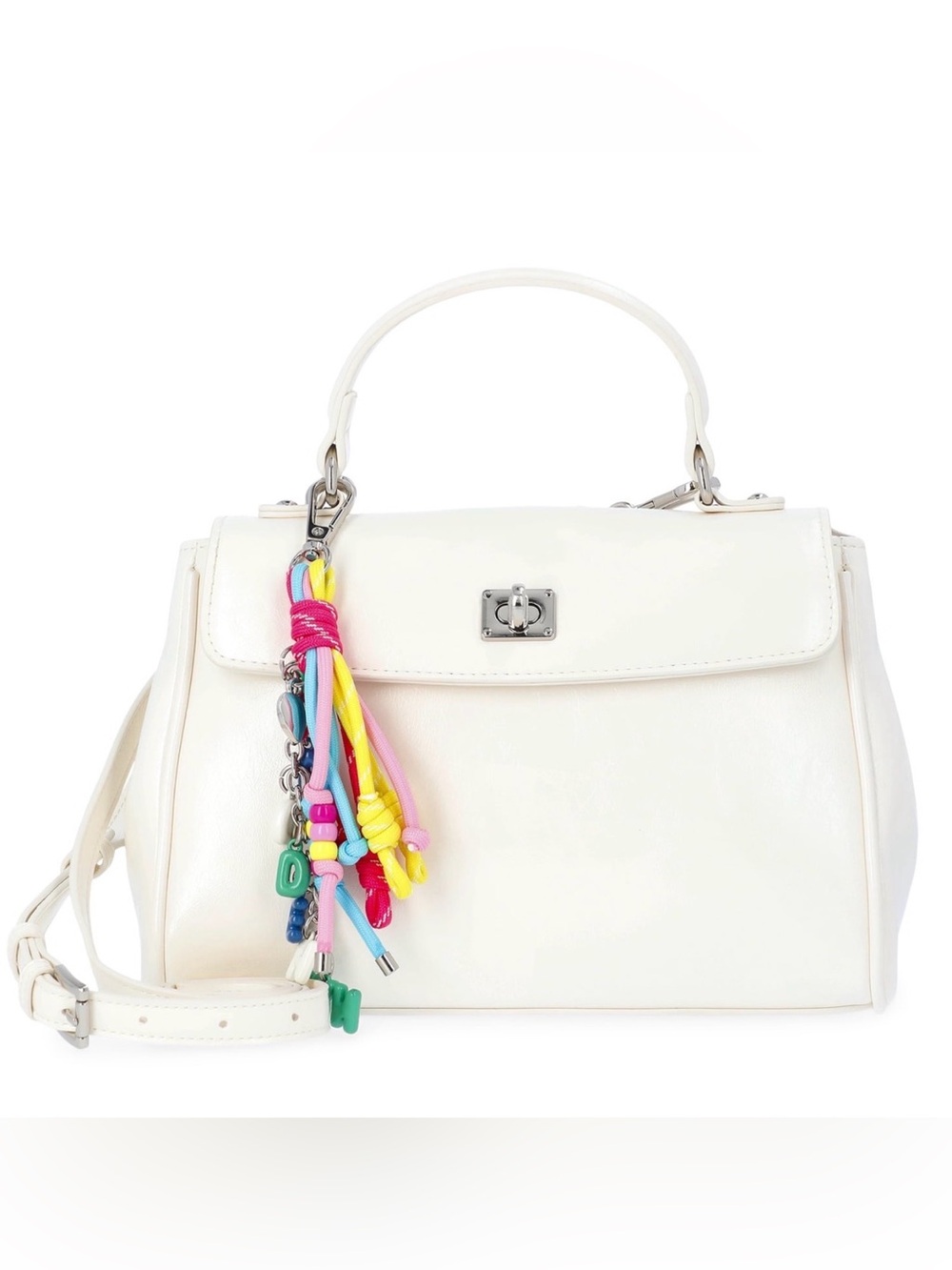 Madden NYC Women’s Flap Top Handle Bag White
